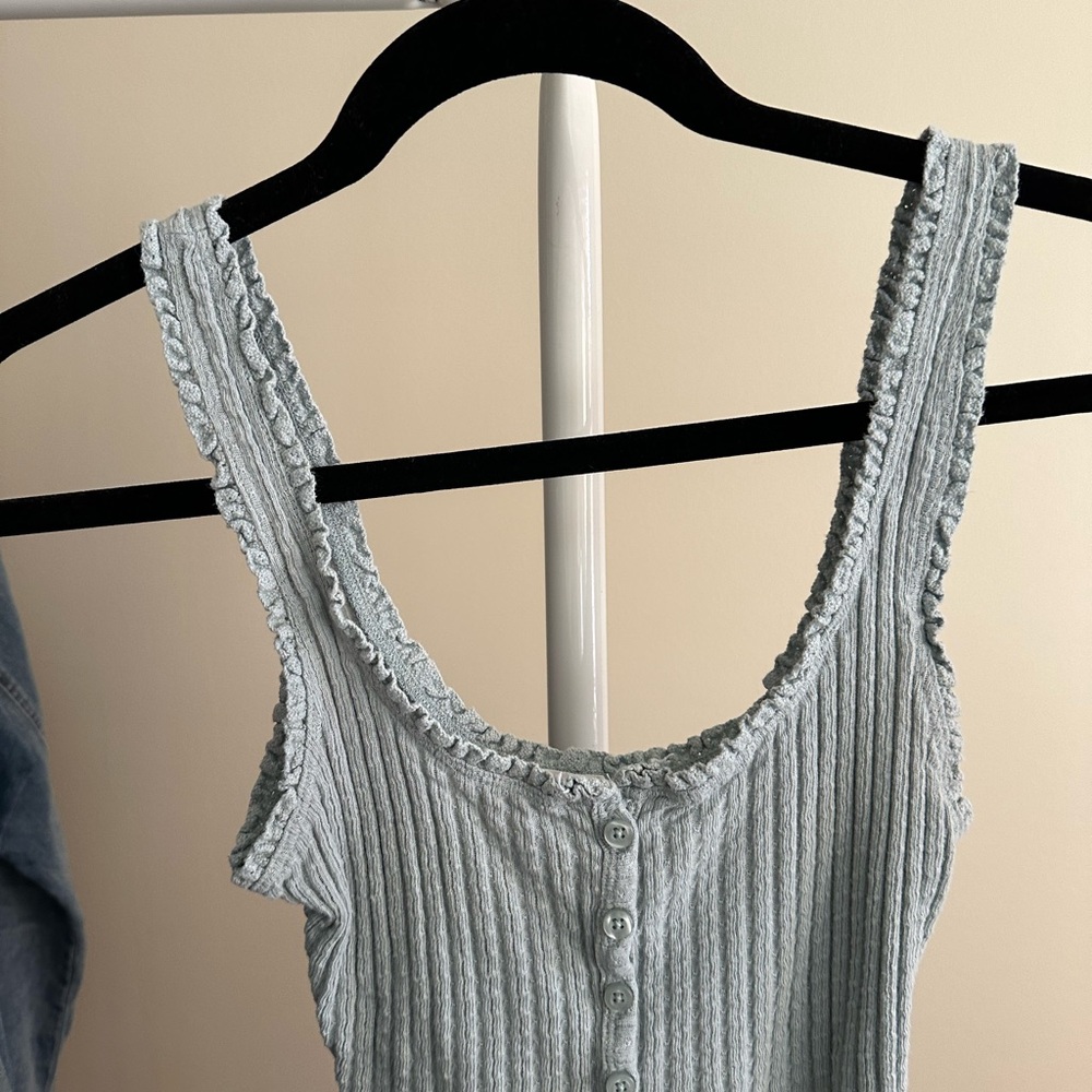 Urban Outfitters Sea foam Green Ribbed Knit Top